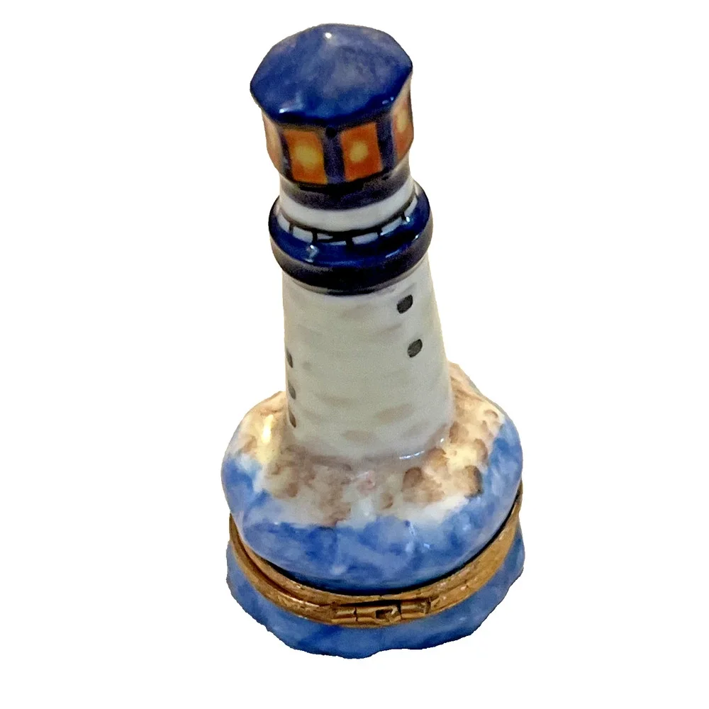 Limoges Lighthouse Trinket Box • Peint Main Hand Painted • Pierre Arquie France
